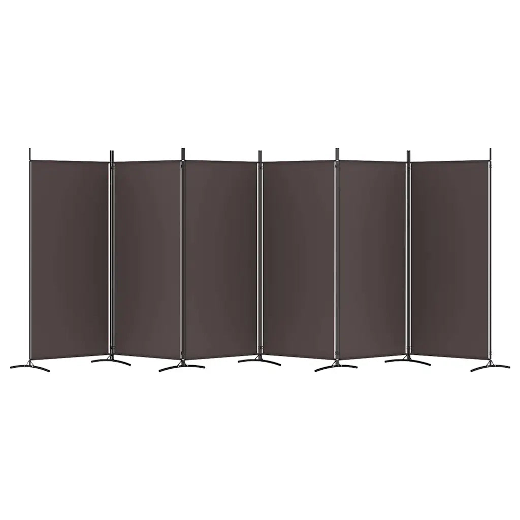 Divisorio a 6 Pannelli Marrone 520x180 cm in Tessuto 350271