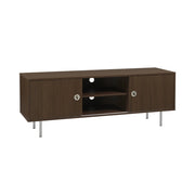 Mobile tv vintage in legno e acciaio inossidabile a 2 ante, 140cm,