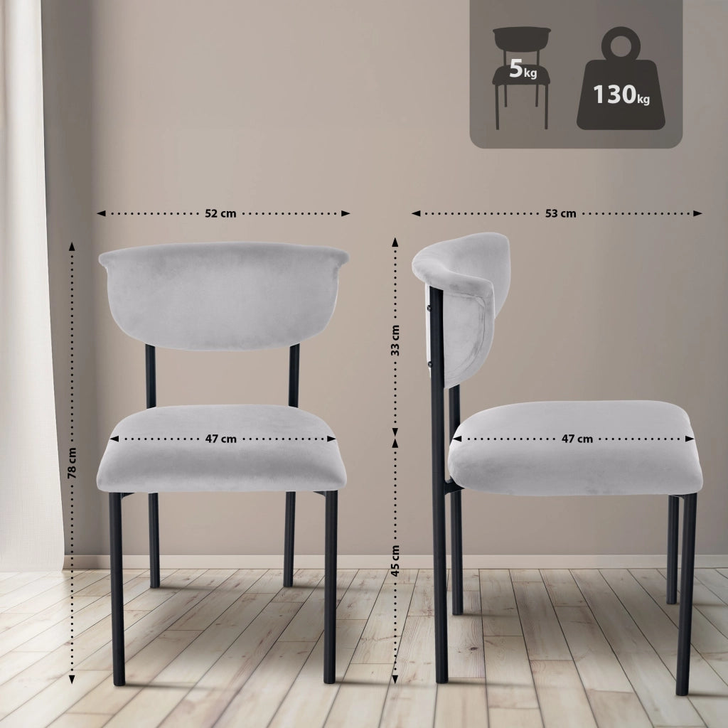 Set di 2 sedie visitatore Gambell velluto 7