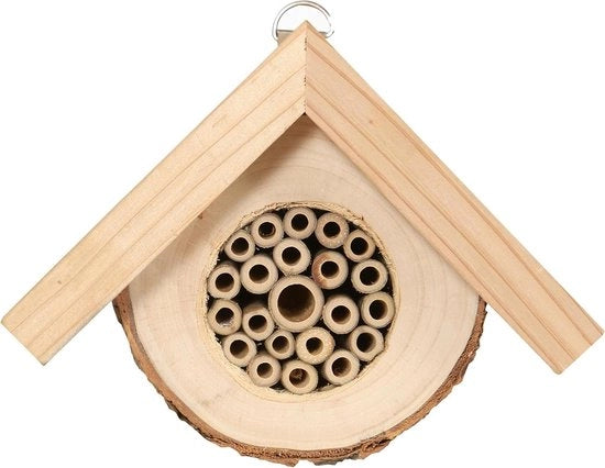 Ospiteletto per insetti resistenti all'usura per api selvatiche dimensioni circa 17 x 135 x 8 cm legno di cedro/populo naturale