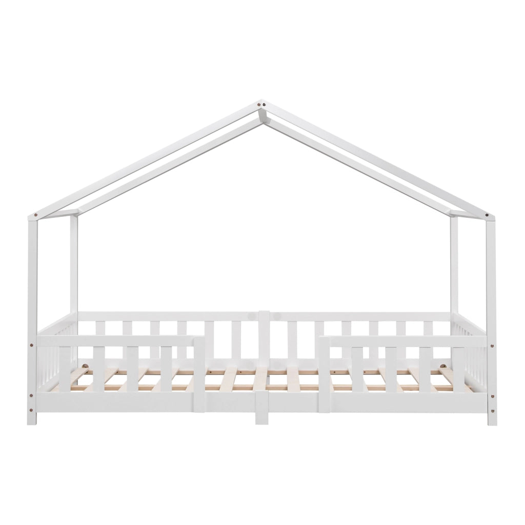 Letto per Cameretta Treviolo a Forma di Casetta con Materasso 120x200 cm Bianco [en.casa] [neu.haus]