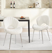 Sedia da pranzo 66.0x55.5x53.5 cm senza braccioli in tessuto avorio
