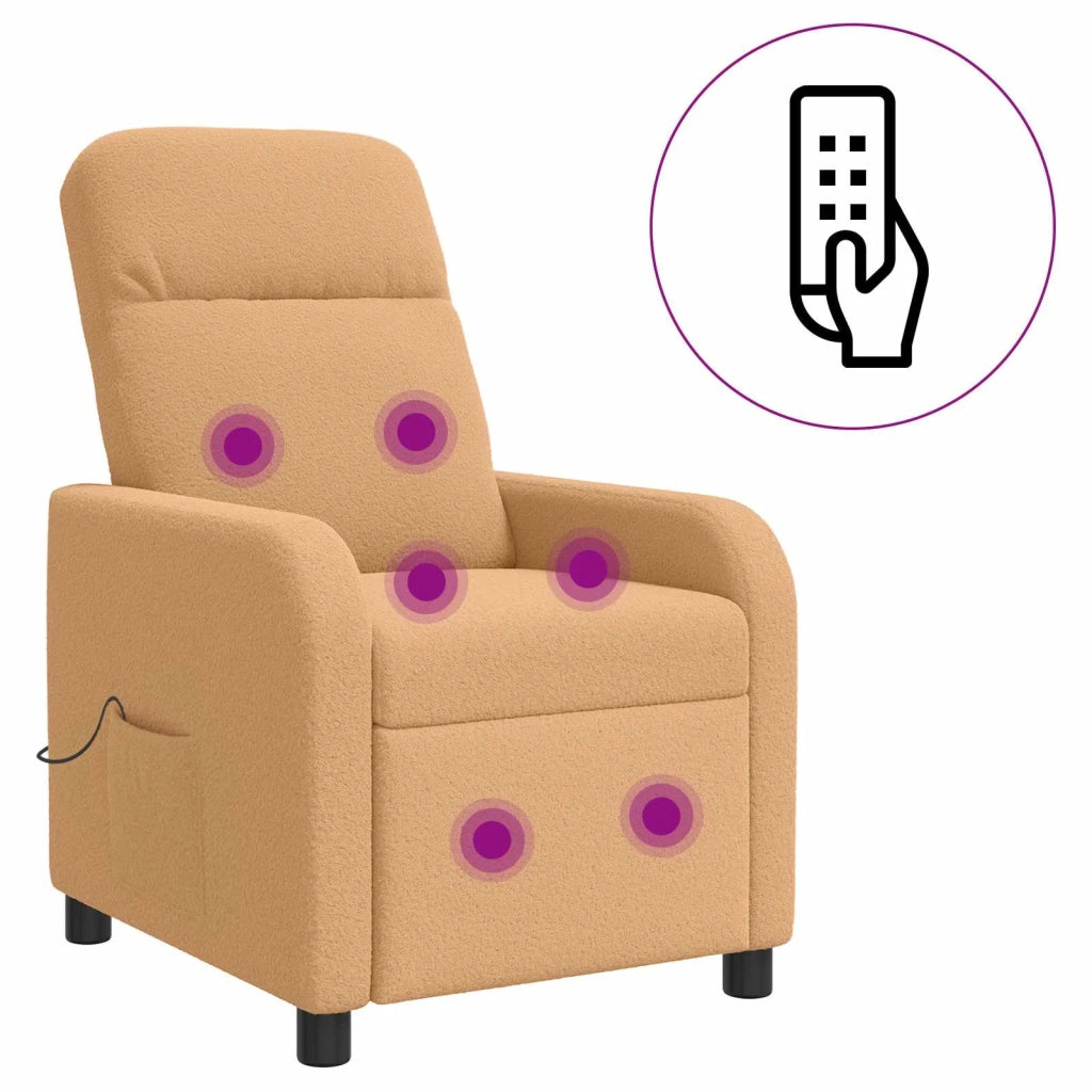 Divano Sedia-Poltrona Massaggiante Beige Boucl¨¦
