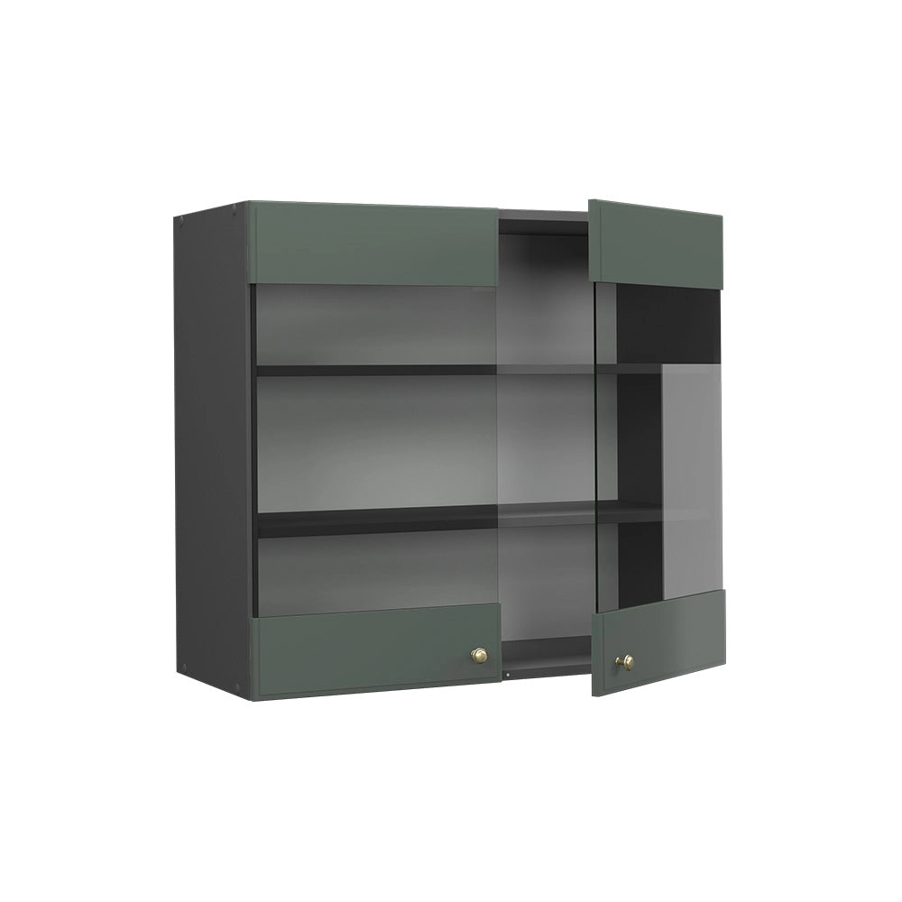 Vicco Mobile da cucina in vetro Verde-oro Country House 80 cm