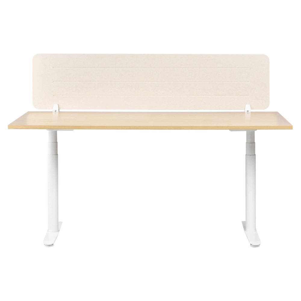 Pannello divisorio Beige Chiaro Copertura in tessuto 160 x 40 cm Schermo acustico Morsetti di montaggio modulari Casa Ufficio