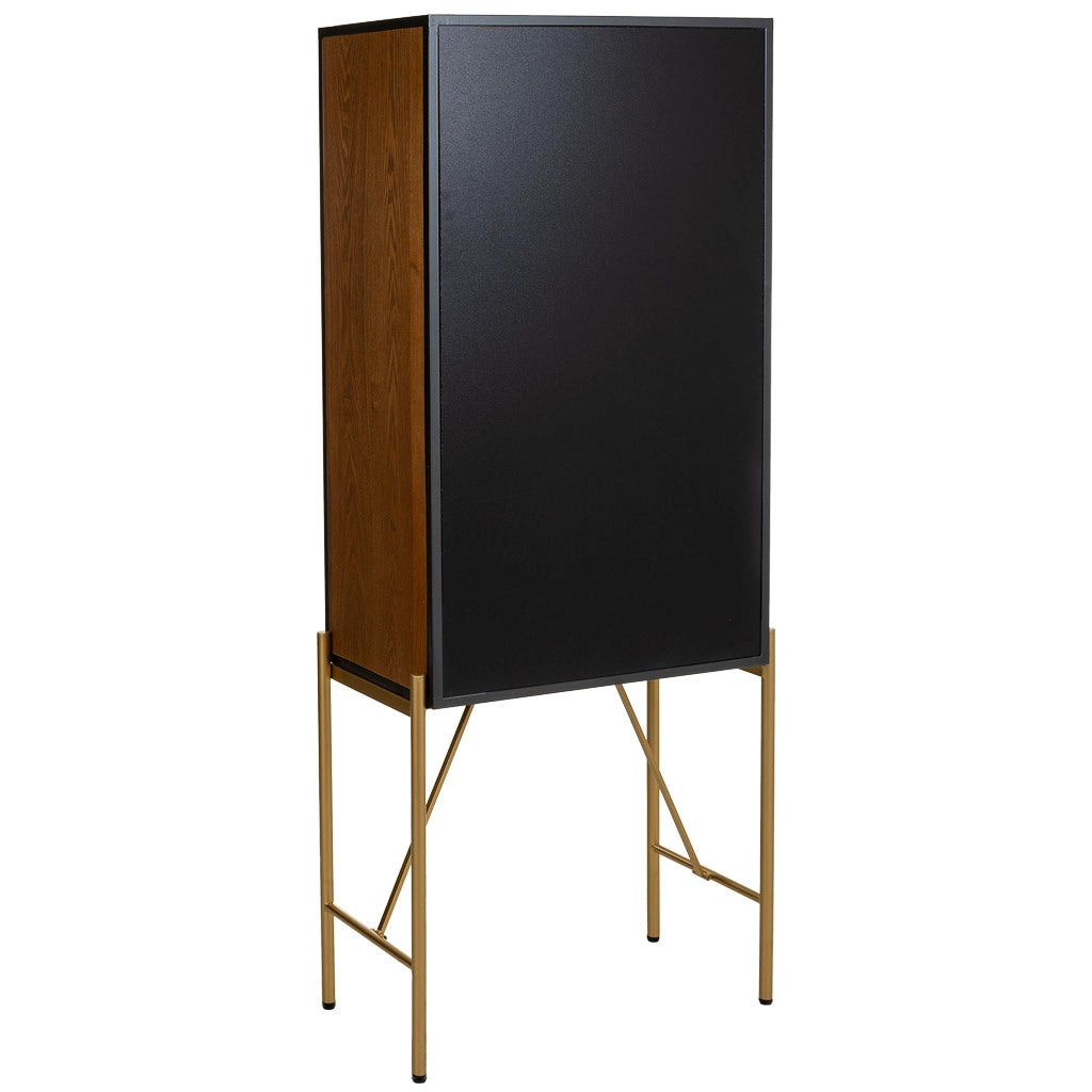 Armadio in legno e metallo marrone 64x35x155h