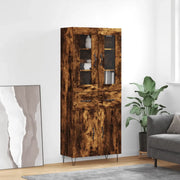 Credenza-Buffet-Armadio da cucina Rovere Fumo  69,5x34x180 cm in Legno Multistrato 664159
