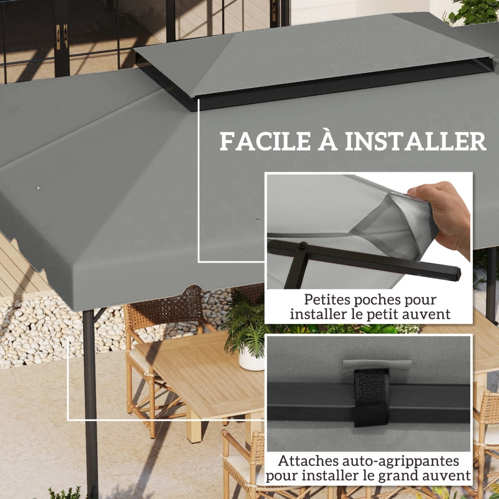 Tenda da giardino ¨C zephmum ¨C grigio chiaro tessuto poliestere 4x3 m