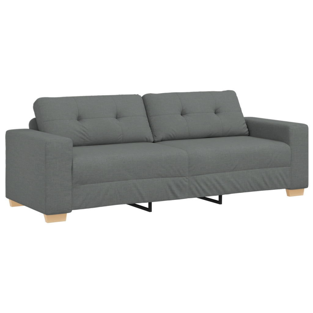 Set divano 3 pezzi grigio scuro con cuscini