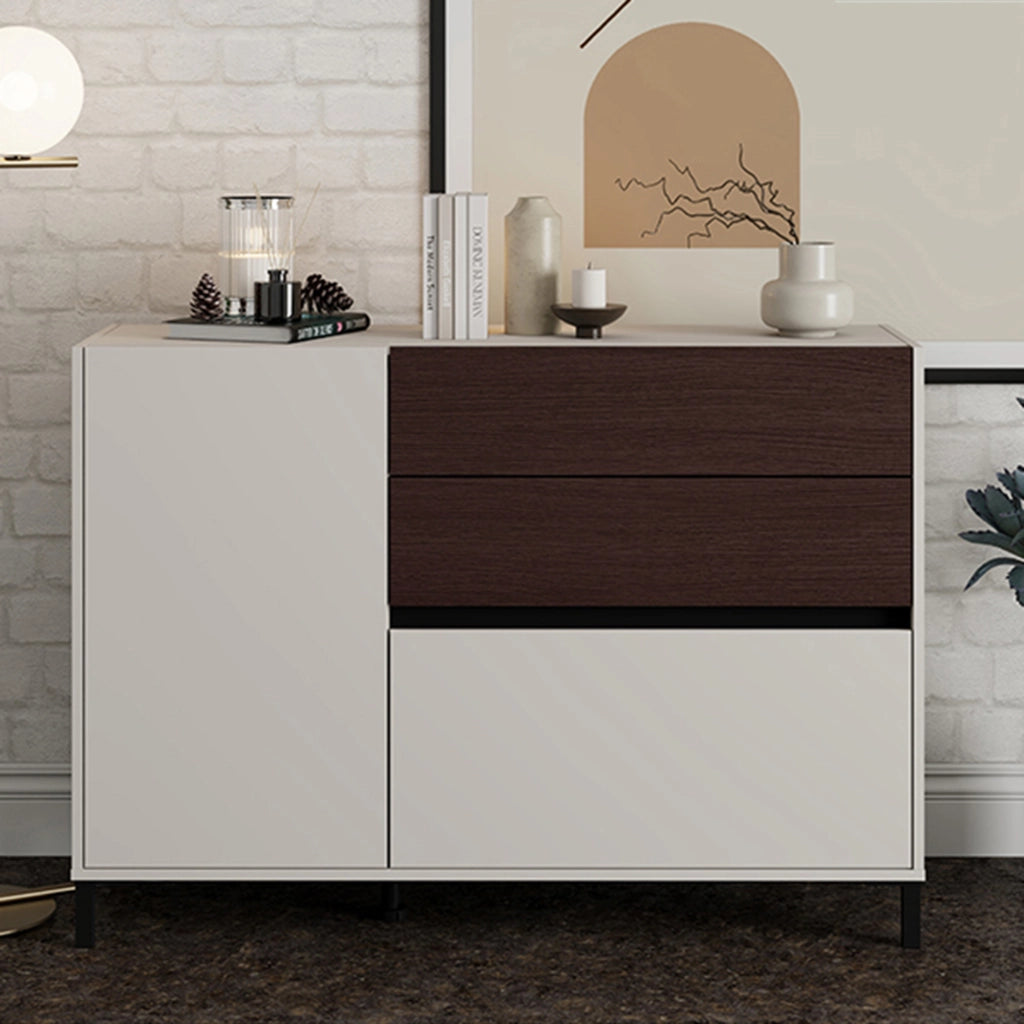 Madia Sideme, Credenza 2 Ripiani, 125x40x92h cm Bianco Crema