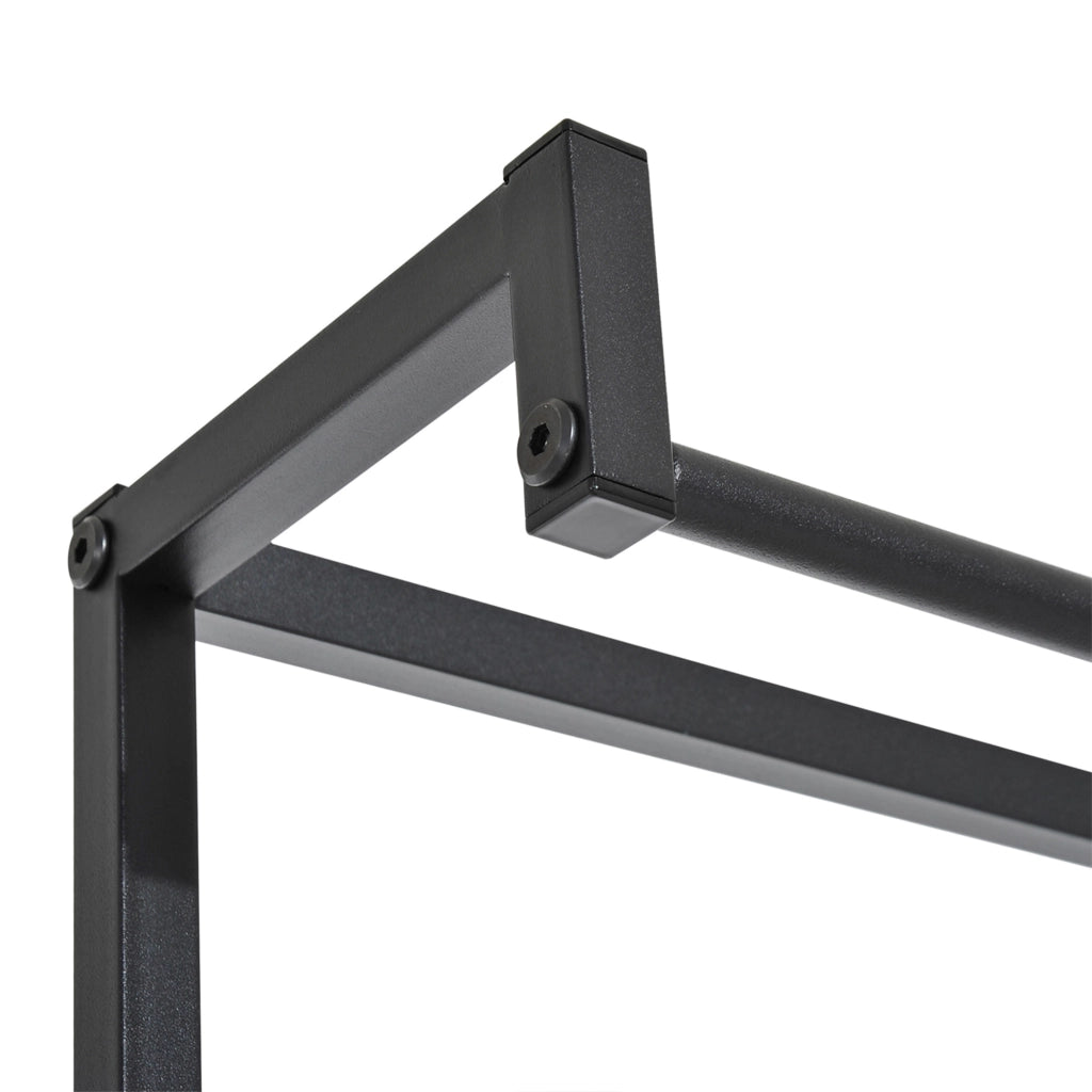 Appendiabiti da ingresso con panca, 5 ganci e 2 ripiani scarpe, struttura in metallo 72,5x35x180 cm