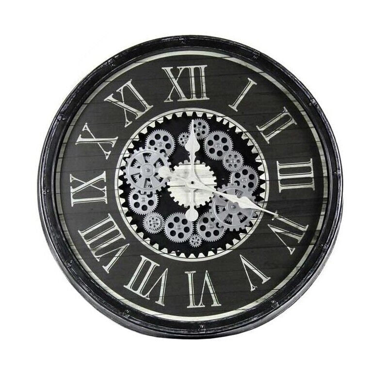 OROLOGIO DA PARETE CON INGRANAGGI IN MOVIMENTO 76X76X4,9 NERO