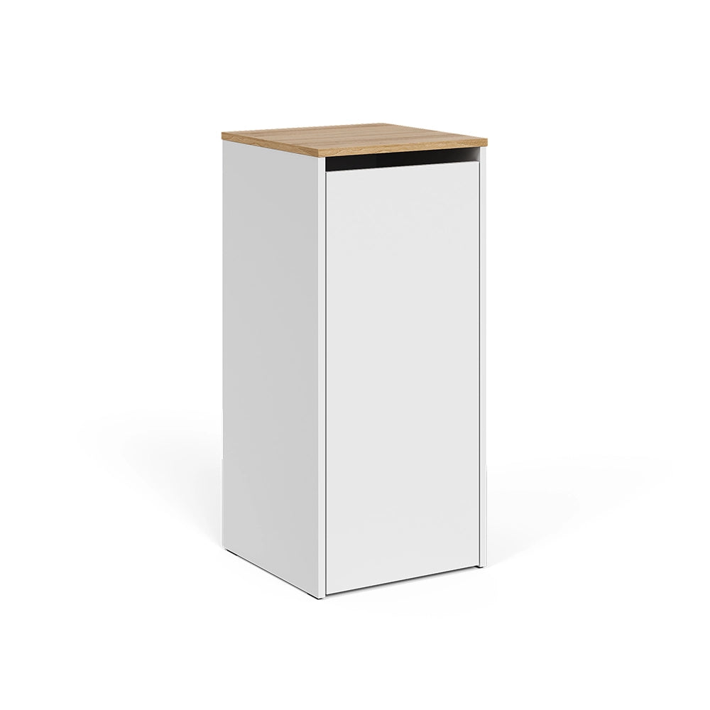 Vicco armadietto da bagno con portabiancheria Bianco/Artisan 40.2 x 88.2 cm con cesto portabiancheria