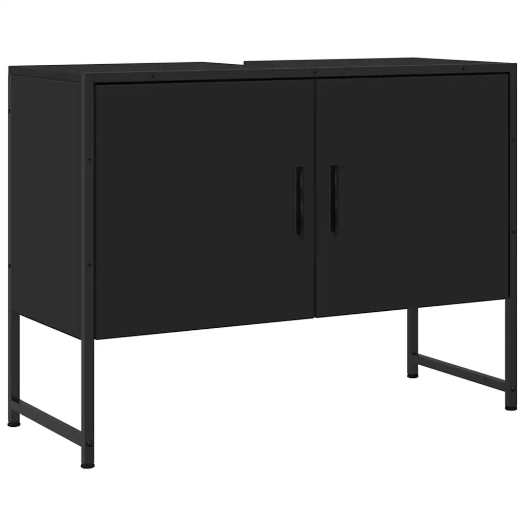 Mobile Lavabo | Armadio Lavabo Bagno Nero 60x30x60 cm Legno Multistrato
