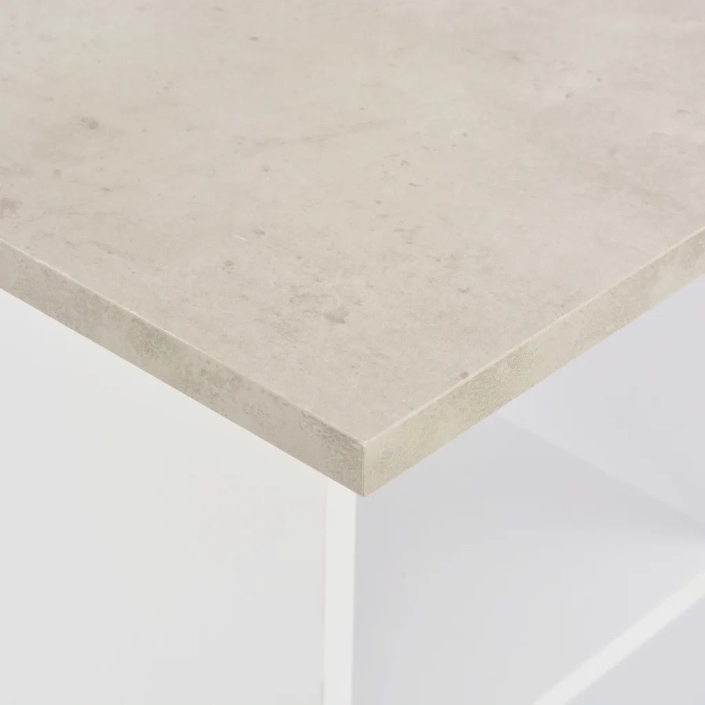 Tavolo da Bar Bianco e Cemento 60x60x110 cm 280208