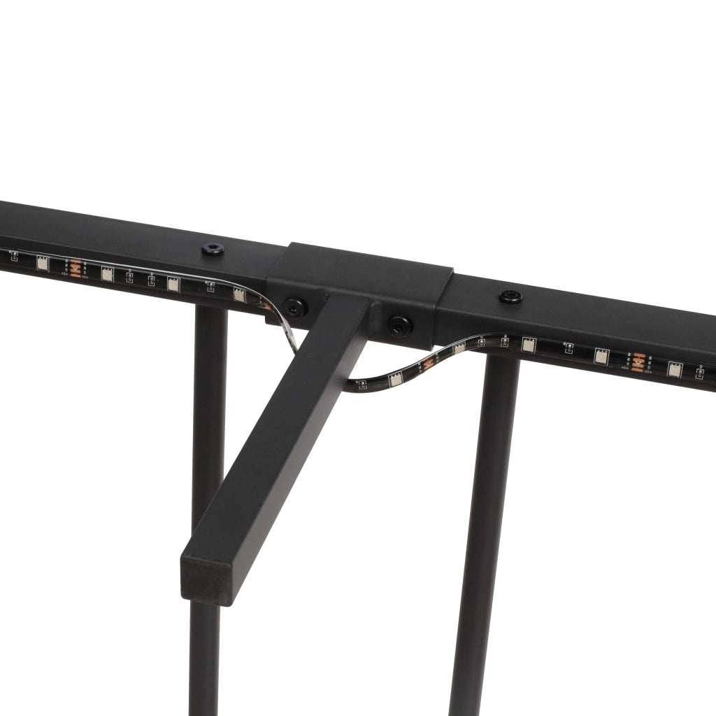 LETTO Gaming in Metallo Nero con Supporto Regolabile e Luci LED