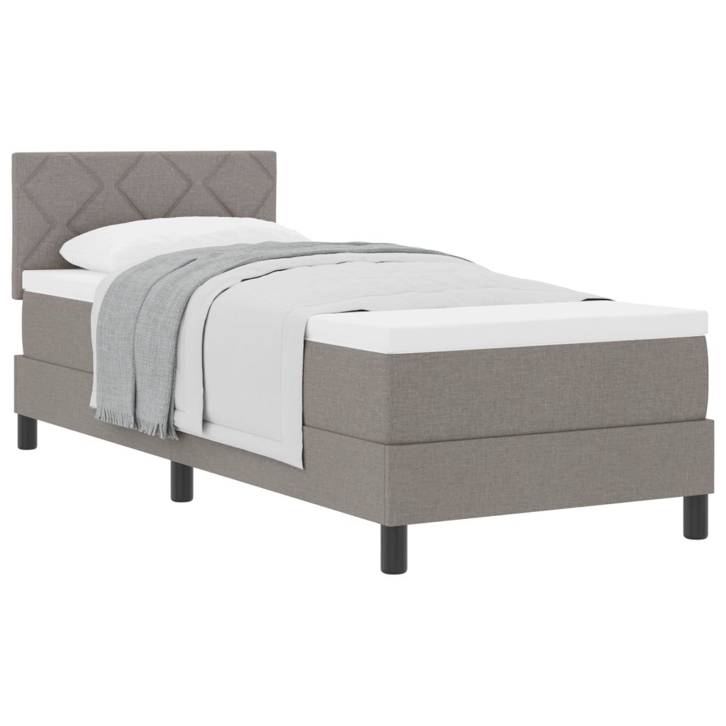 Letto con Box Spring e Materasso Grigio 80x200 cm Tessuto