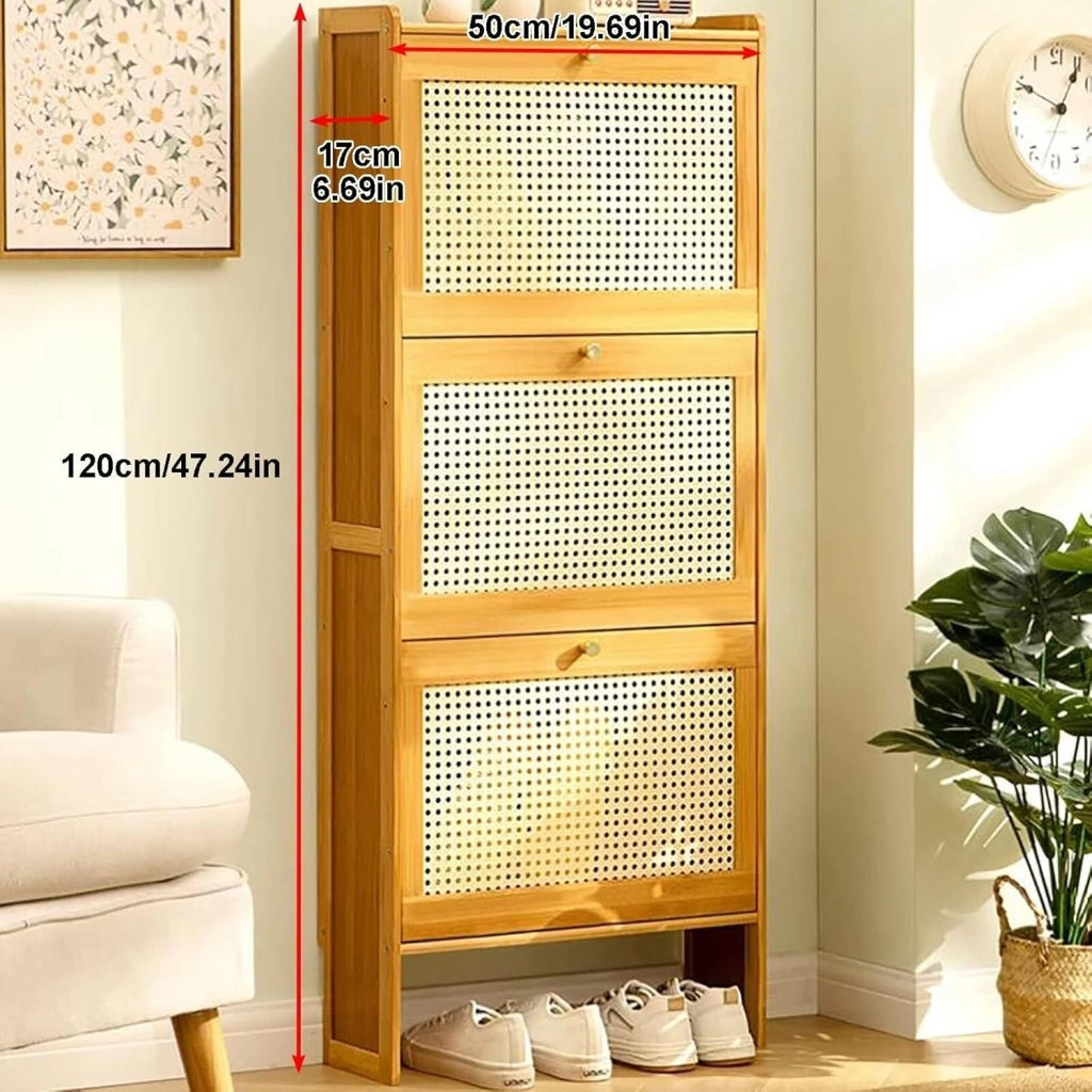 scarpiera Scarpiera Stretta con Ante per Ingresso - Scarpiera Sottile Organizzatore per Piccoli Spazi - Scarpiera Bianca per Corridoio (Dimensioni: 50 cm/19,69 Pollici)