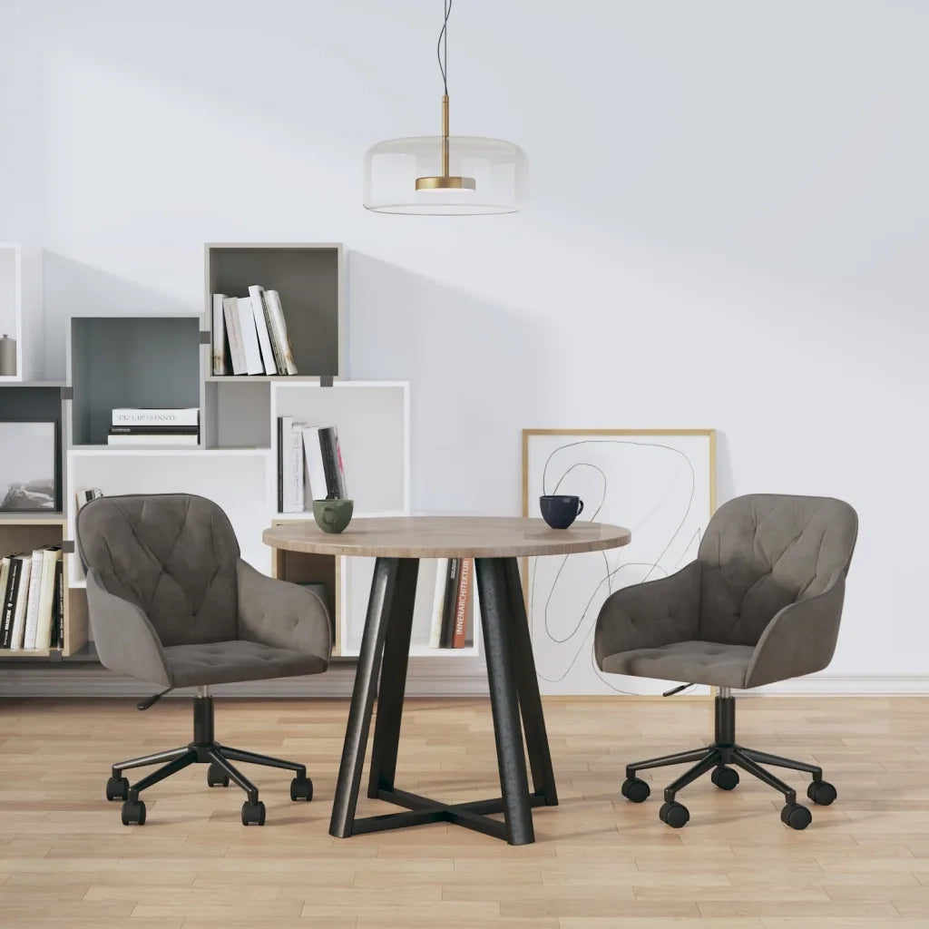 Sedie da Pranzo Girevoli 2 pz Grigio Scuro in Vellutocod mxl 121495