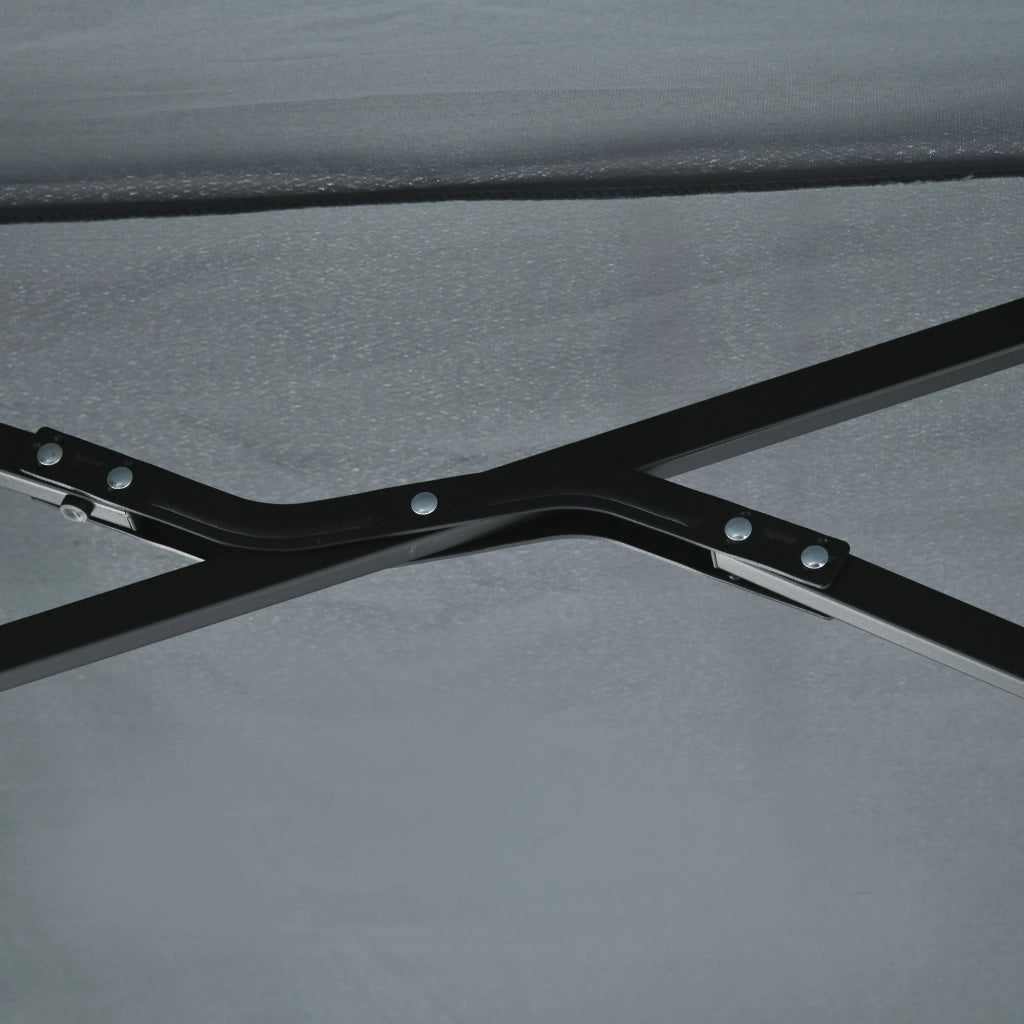 Ombrellone Semicircolare 200x190x240 cm con Tettuccio Anti UV Grigio