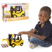 Trade Shop - Muletto Giocattolo Per Bambini Con Pedana Cassa 25cm Cantiere Mezzo Da Lavoro -