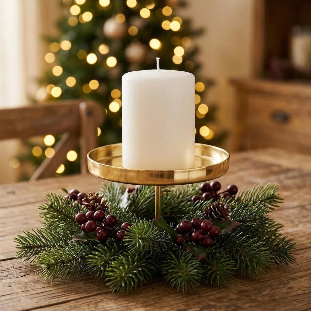 Candele portacandele dorate, set da 4, 7,5 cm, per candele con base larga, adatte anche per l'avvento