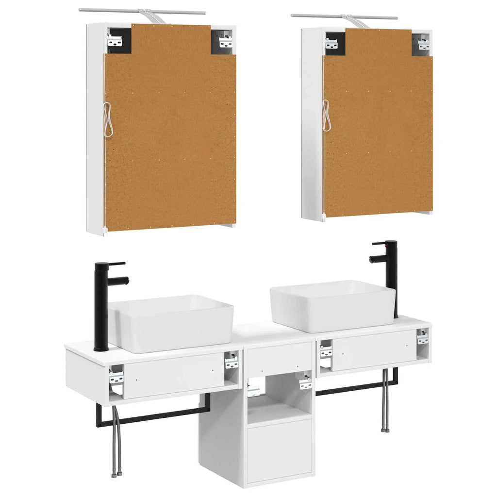 Set di Armadi da Bagno 5 pcs Bianco 50 x 14,5 x 70 cm 3406311