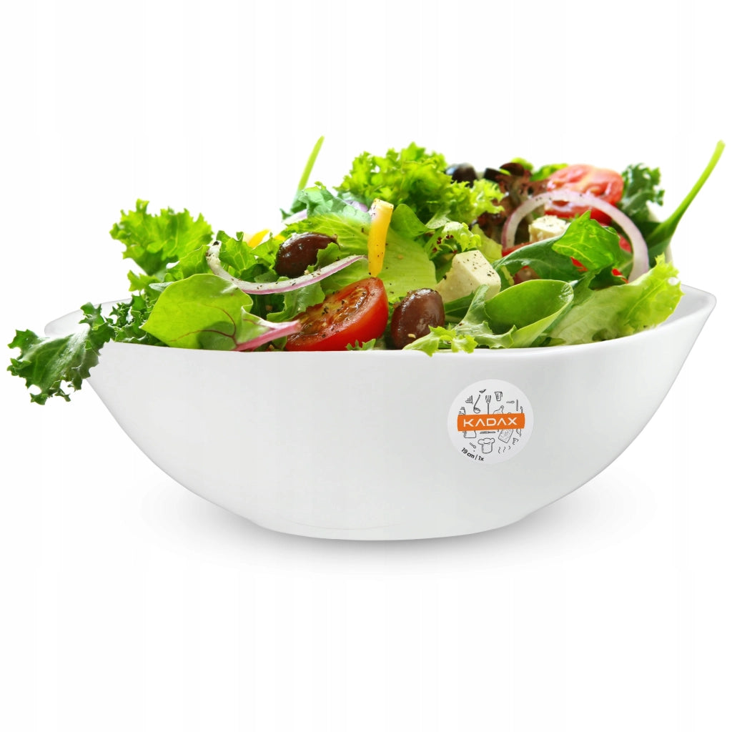 Ciotola in vetro KADAX per insalata, snack, insalata, 19 cm, ciotola per zuppa, bianca