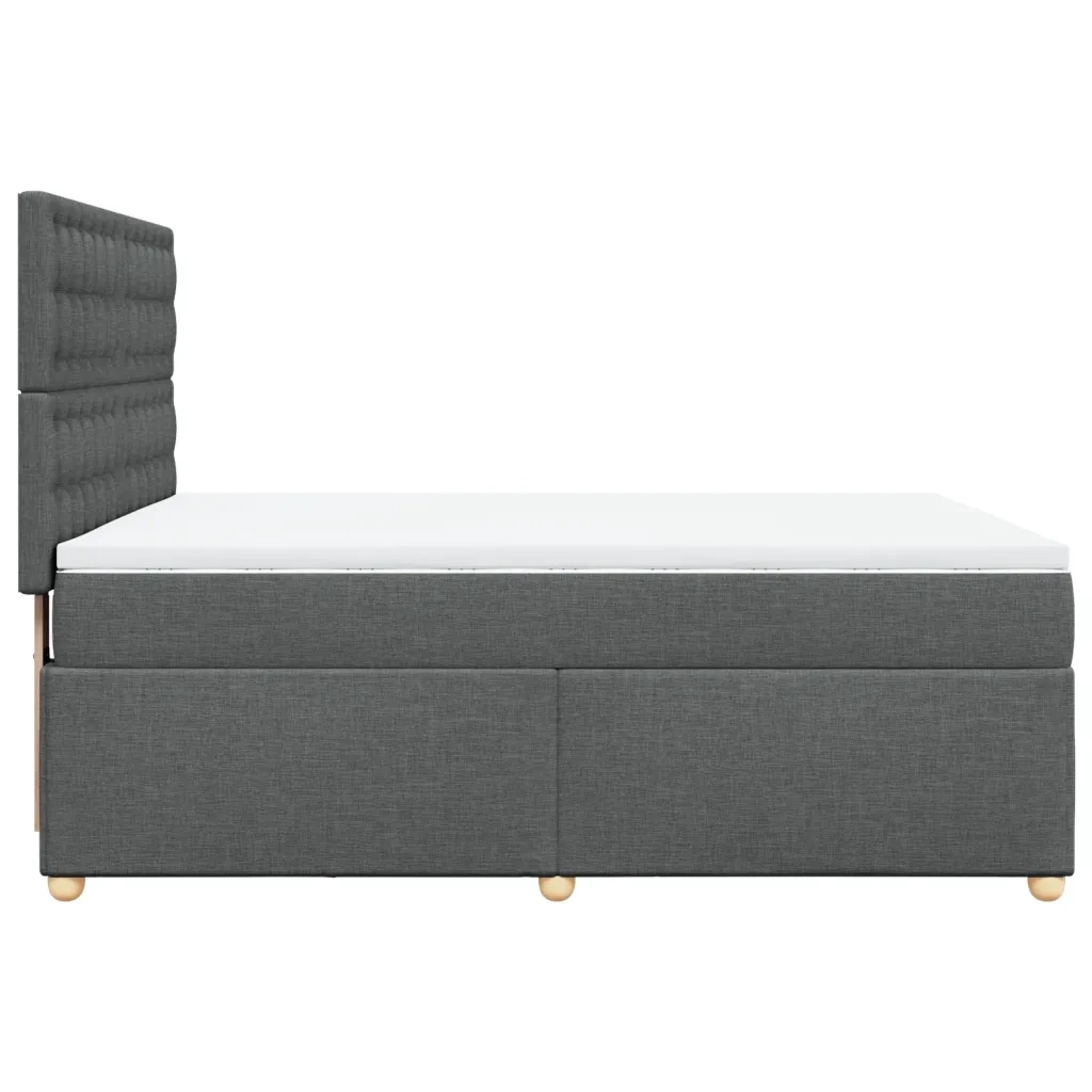 Giroletto a Molle con Materasso Grigio Scuro 140x200cm Tessuto