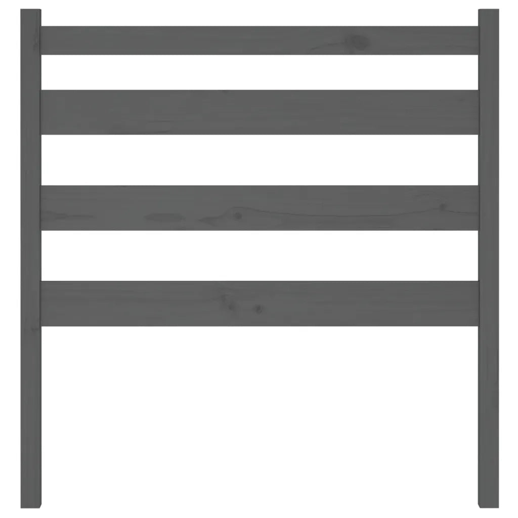 Testiera per Letto Grigia 96x4x100 cm in Legno Massello di Pino