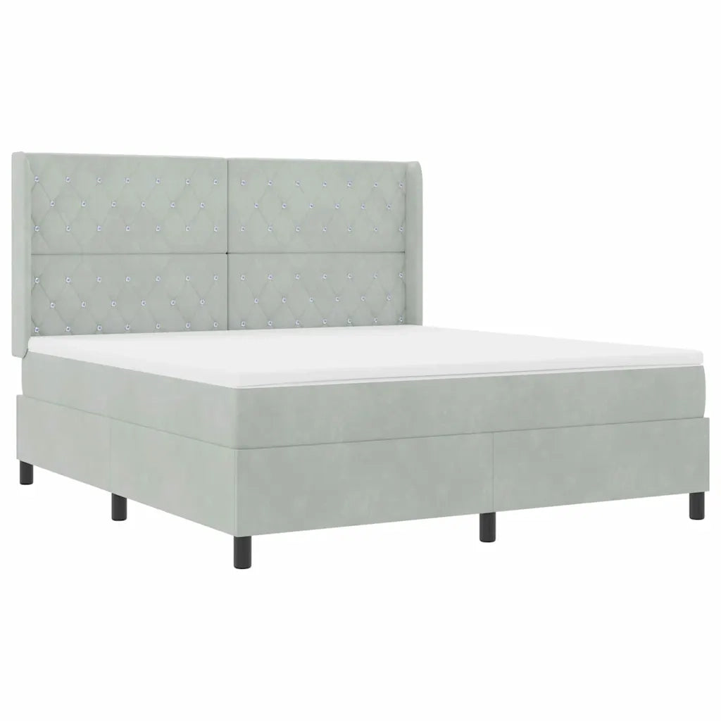 Letto con Box Springs LED e Materasso Argille Grigio chiaro 3343826