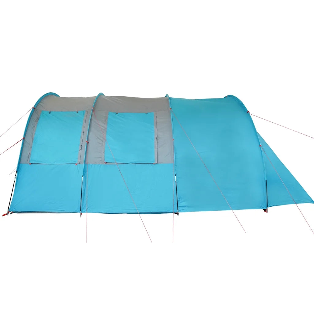 Tenda da Campeggio a Tunnel per 4 Persone Blu Impermeabile