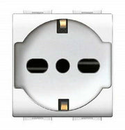 Elettrocanali Presa Shuko Bivalente Italiana Tedesca Bianca Triv.Sic.Mylife2P+T10/16A ECL4050WH