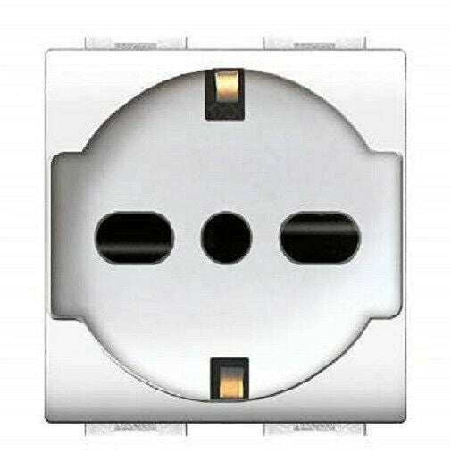 Elettrocanali Presa Shuko Bivalente Italiana Tedesca Bianca Triv.Sic.Mylife2P+T10/16A ECL4050WH