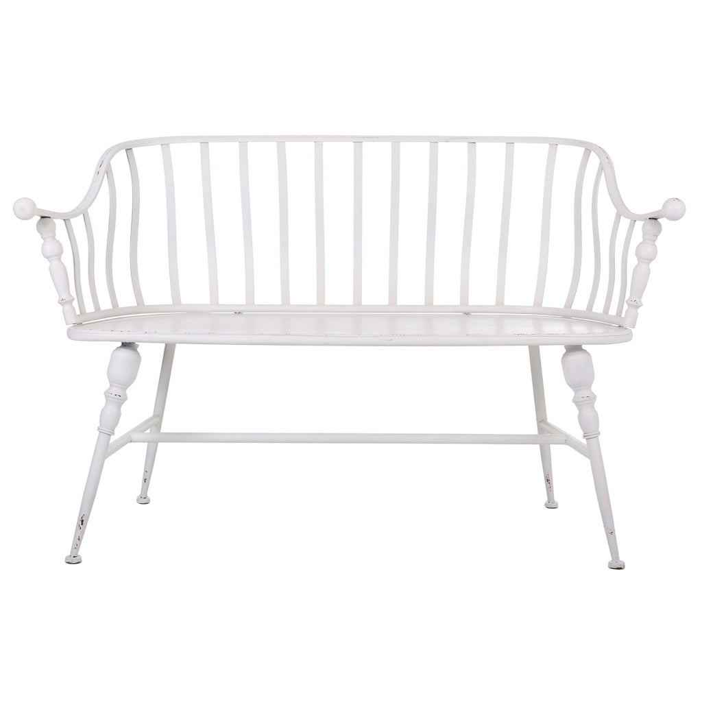 Sgabello in metallo bianco 128x53x86h