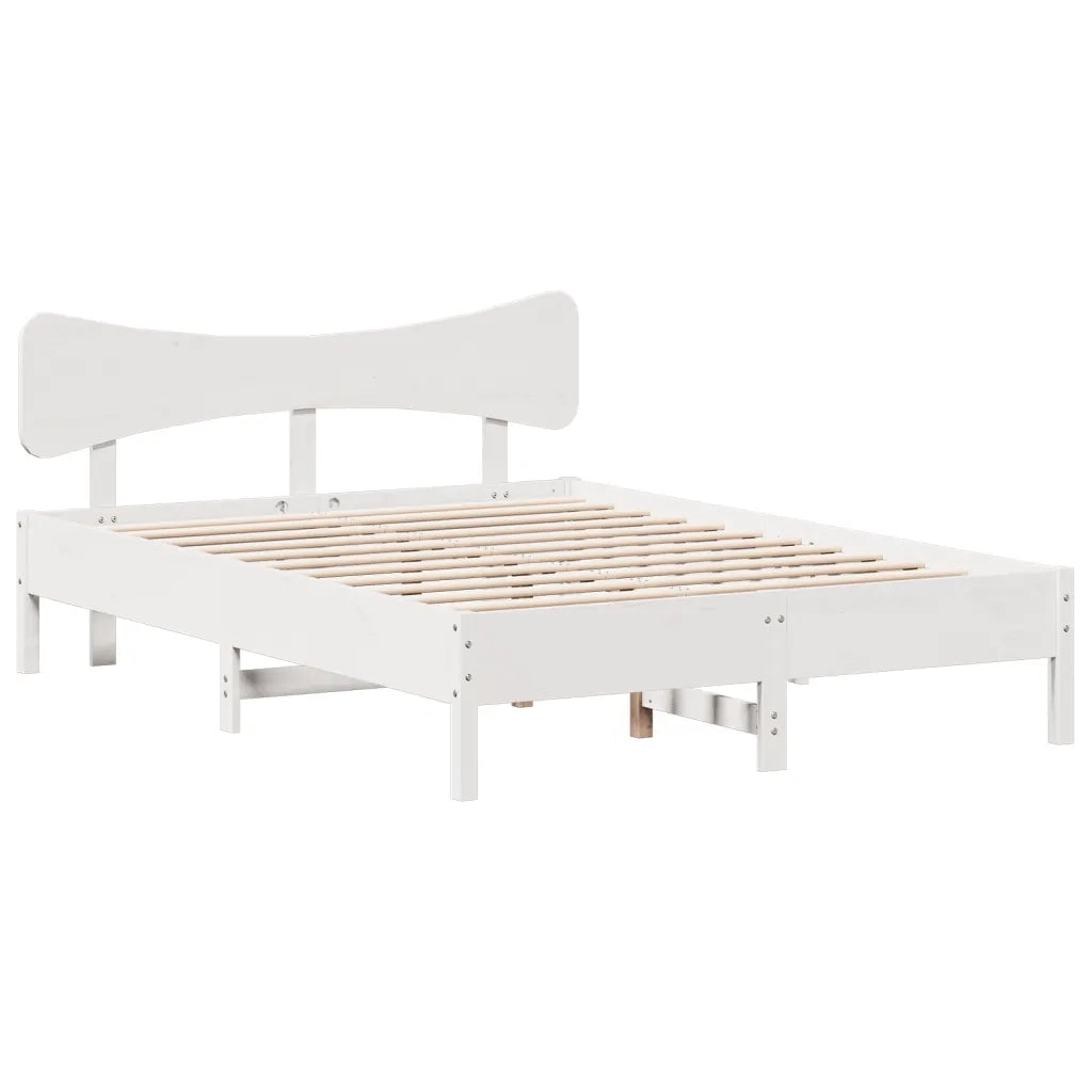 Giroletto senza Materasso Bianco 120x190 cm Legno Massello Pino