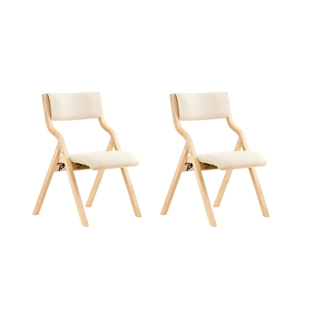 SoBuy FST40-Wx2, Lotto da 2 Sedie Pieghevoli da Pranzo con Seduta e Schienale Imbottiti, Design Elegante e Salvaspazio Sedie Pieghevoli da Interno, Perfette per Cucina, Ufficio ed Esterno, Bianco
