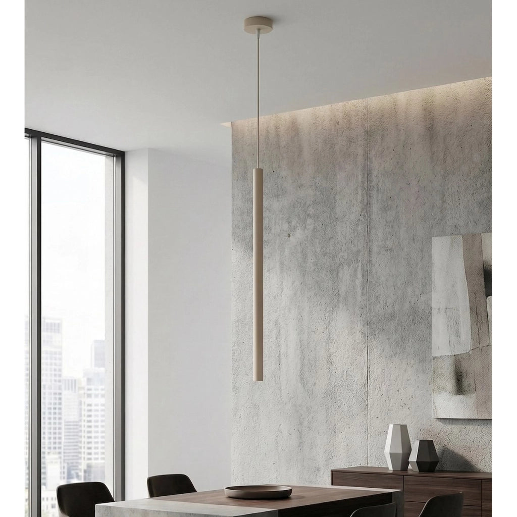 Lampada a sospensione SELTER in acciaio color mokka
