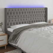 Testiera a LED-Testata con LED GrigioScuro 183x16x118/128cm inTessuto 746025