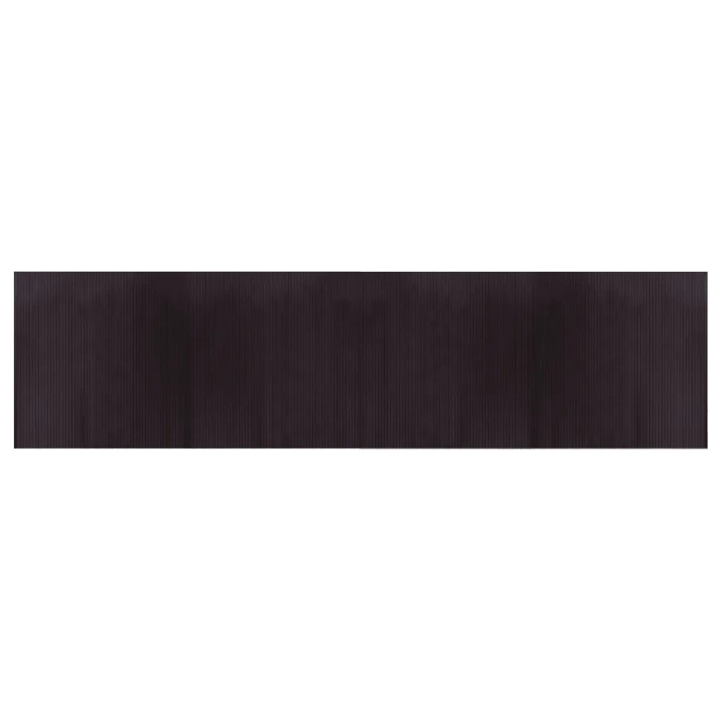 Tappeto Rettangolare Marrone Scuro 100x400 cm in Bambù 376821
