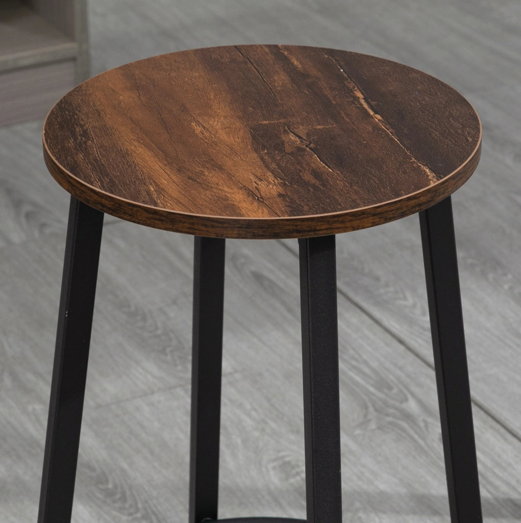 Set di 2 sgabelli da bar 42x42x65 cm con poggiapiedi; in compensato; marrone