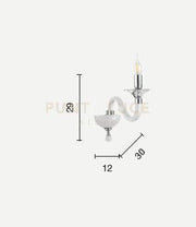APPLIQUE GALA 1 LUCI ATTACCO E14 ORO E TRASPARENTE H.29CM