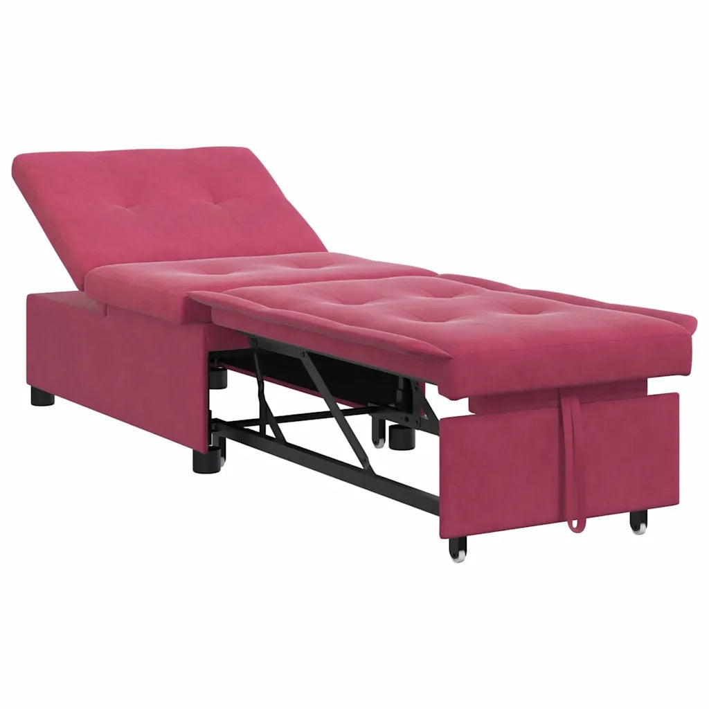 Divano letto-Sofa Letto-Daybed Rosso Vino 194 x 67 x 82 cm Velluto