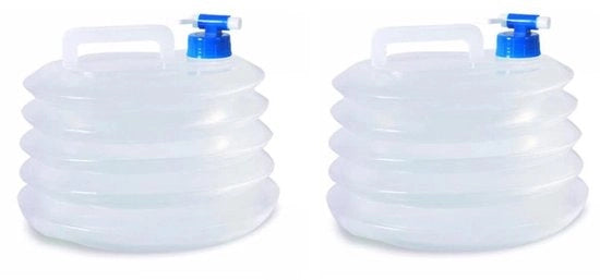 Bottiglia d'acqua opzionabile 10 Litri - Contenitore d'acqua pieghevole - BPA libero - Rubinetto di chiusura - Sicuro per l'alimentazione - Maniglia per facile trasporto