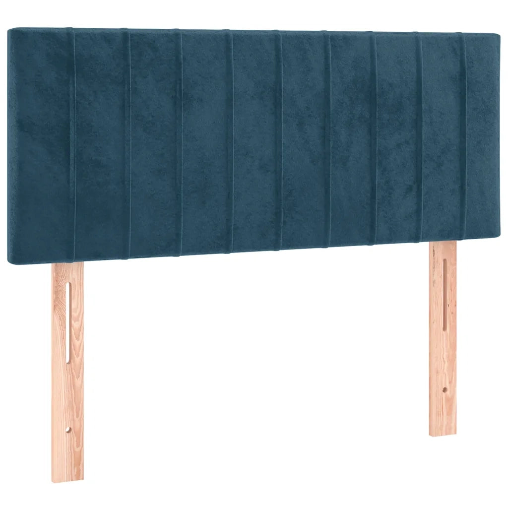 Giroletto a Molle con Materasso Blu Scuro 90x200 cm in Velluto