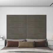 Testiera da Parete 12 pcs Grigio scuro 90 x 30 cm Velluto 42020544
