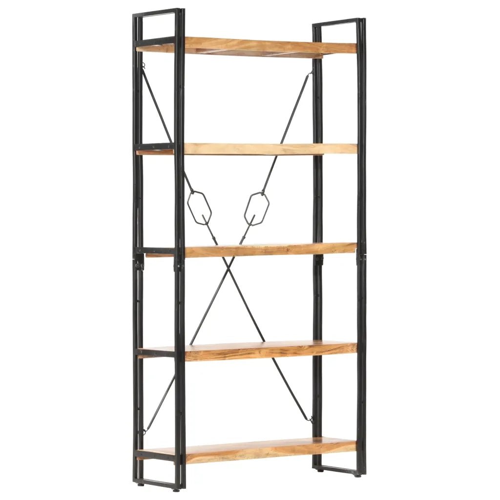 Libreria a 5 Ripiani 90x30x180 cm in Legno Massello di Acacia cod mxl 17605