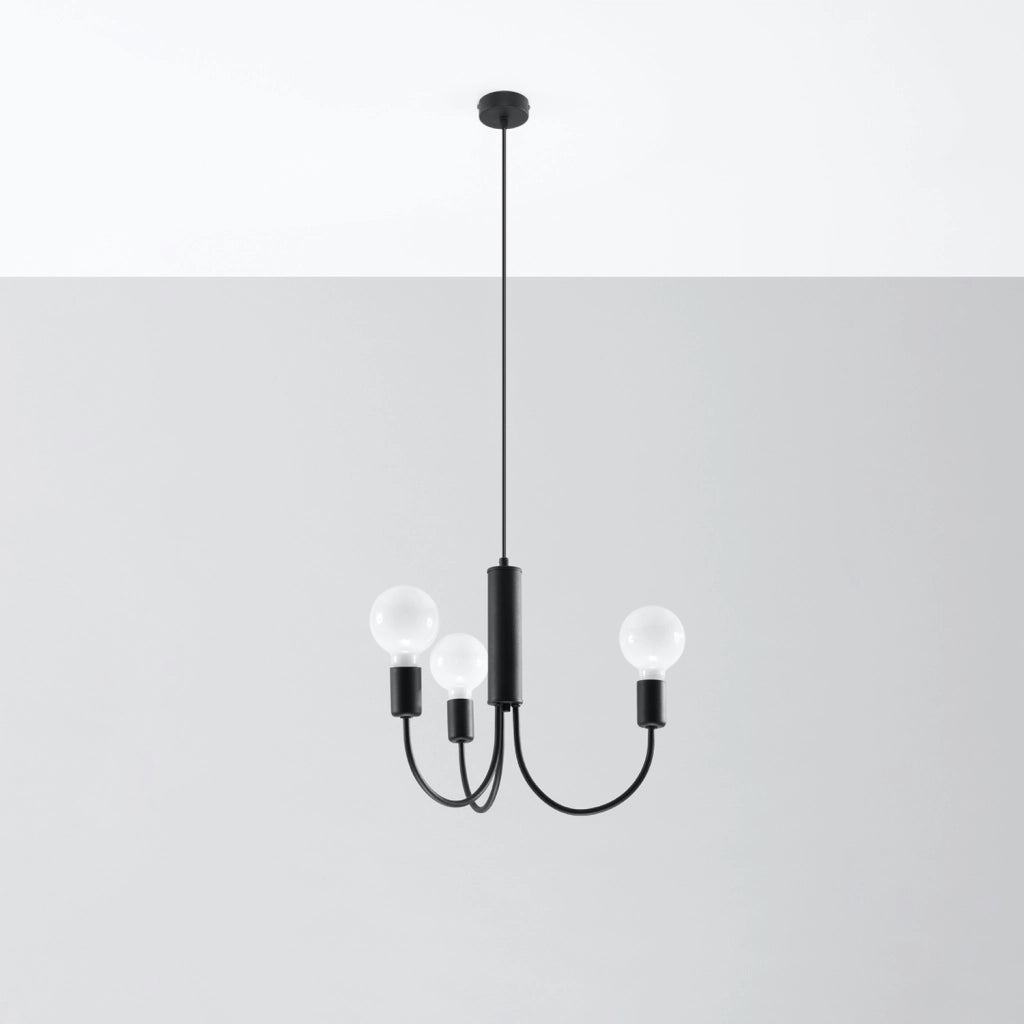 Lampadario Pure Lume MINIMO 3 luci nero metallo PU.0856