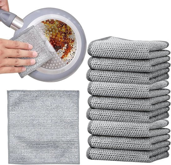 Asciugamani di pulizia senza graffi per la cucina - 10 pezzi con uso multifunzionale