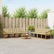 Set di divani da esterno con cuscino 9 pcs Naturale e Beige 3368532